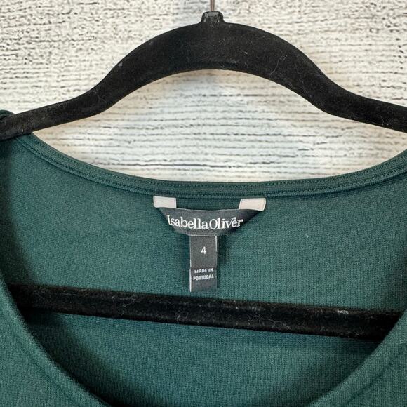 Isabella Oliver Maternity Dark Green Long Sleeve Knee Length Dress Size 10 - Picture 4 of 9